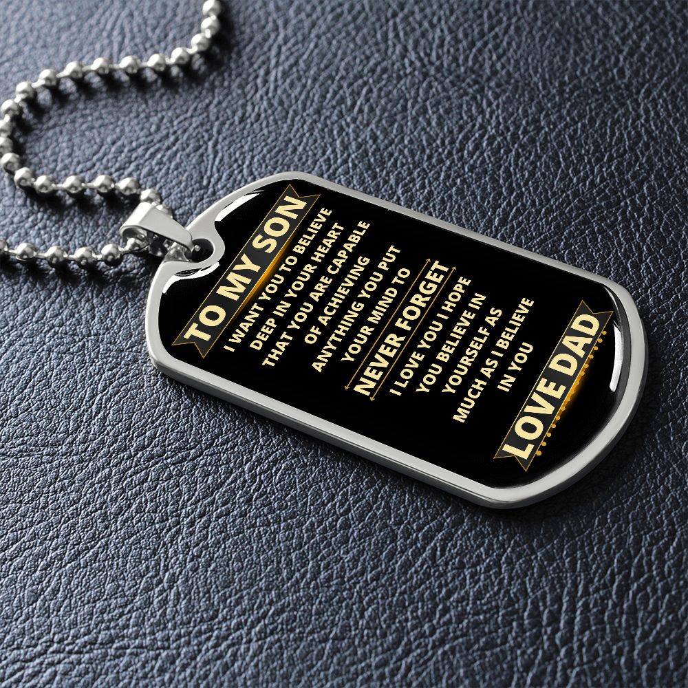 To My Son | Never Forget | Dog Tag