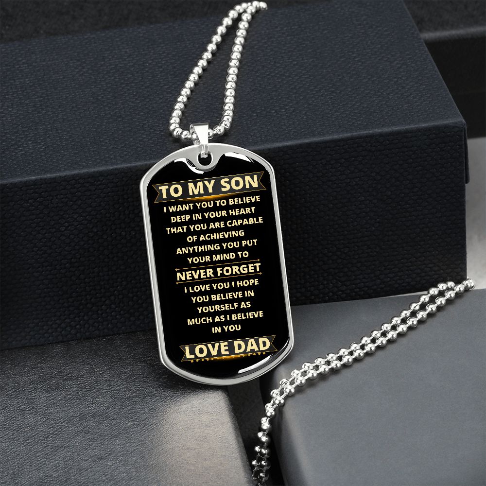To My Son | Never Forget | Dog Tag