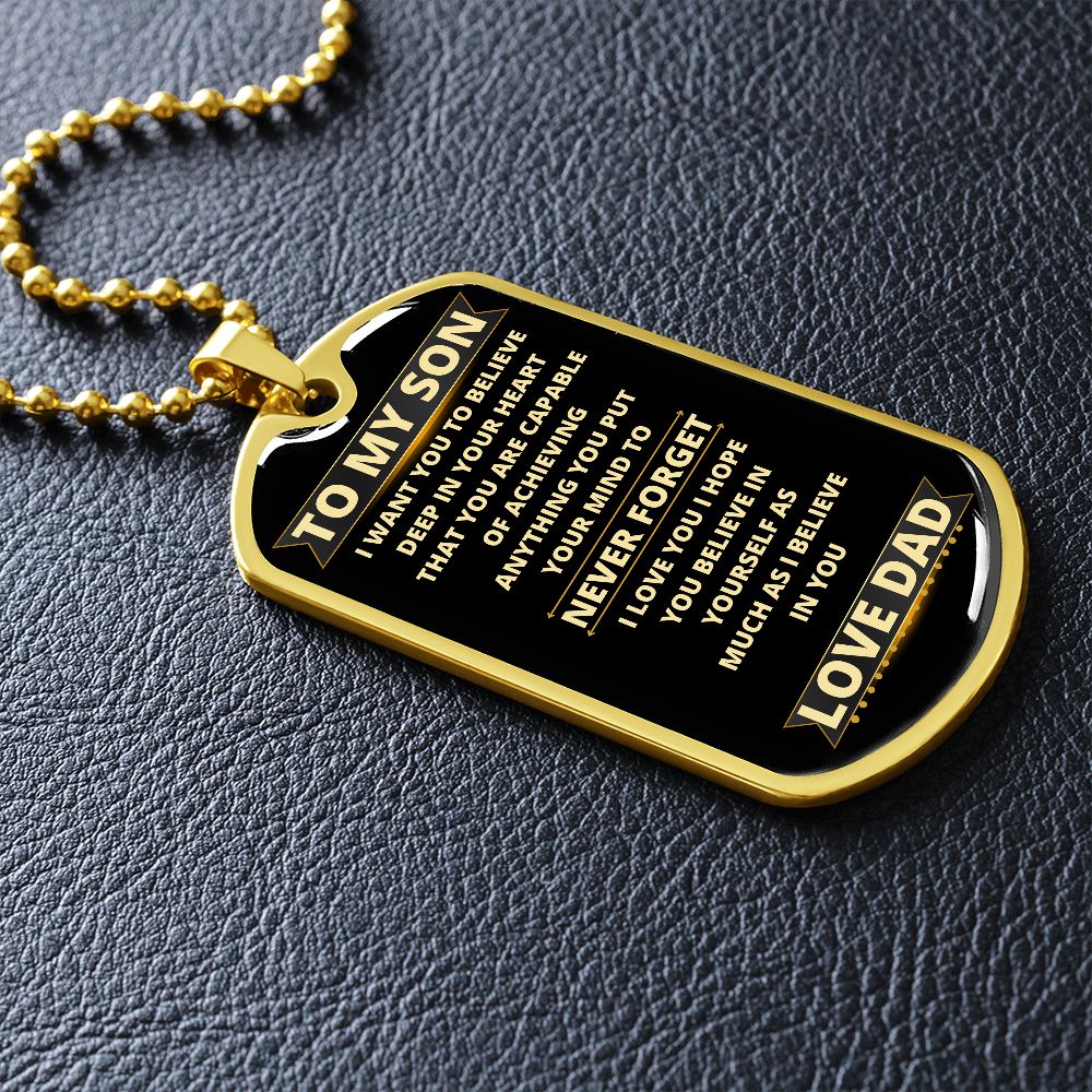 To My Son | Never Forget | Dog Tag