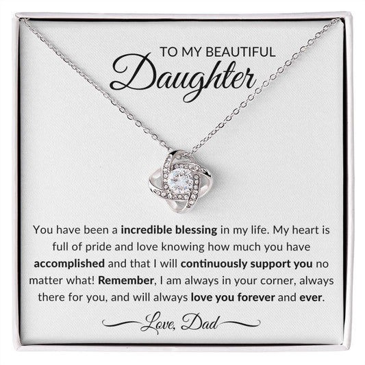 To My Daughter | Love Knot Necklace